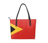fdgbnm Bolso de mano con estampado de la República Democrática de Timor-Leste para mujer, bolso grande de piel sintética.