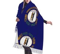 fdgbnm Bufanda de cachemira con flecos de la bandera del estado de Kentucky. Envoltura de felpa de gran tamaño, esencial para otoño e invierno.