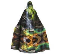 fdgbnm Capa con capucha de Waterfall Views para adultos. Capa de cosplay de Halloween con estampado completo de poliéster.