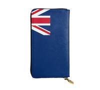fdgbnm Cartera de cuero con diseño de bandera de las Islas Turcas y Caicos. Cartera de cuero RFID para mujer, bolso de gran capacidad con cremallera