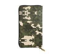 fdgbnm Cartera de cuero de camuflaje del ejército. Cartera de cuero RFID para mujer, cartera de gran capacidad con cremallera