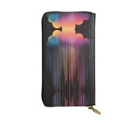 fdgbnm Cartera de piel con diseño de lluvia arcoíris colorida. Cartera de cuero RFID para mujer, bolsa con cremallera de gran capacidad