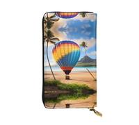 fdgbnm Hawaii Hot Air Balloon - Cartera de cuero para mujer, cartera de cuero RFID con cremallera de gran capacidad