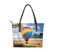fdgbnm Hawaii Hot Air Balloon Prints Bolso de mano para mujer, bolso grande de piel sintética, bolso de hombro con estampado de globos aerostáticos.