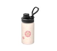 FDGBNM Little Pink Cherry Blossoms Botella aislada de 12 onzas. Doble pared, a prueba de fugas, sin sudor, para exteriores y viajes.