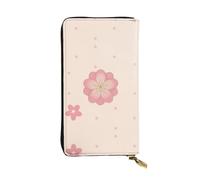 fdgbnm Little Pink Cherry Blossoms - Cartera de piel para mujer, cartera de piel RFID con cremallera de gran capacidad