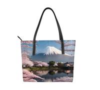fdgbnm Monte Fuji - Bolso de mano para mujer con estampado de principios de primavera, bolso grande de piel sintética.