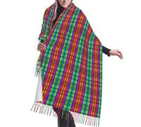 fdgbnm Pañuelo con flecos de cachemir de colores de cachemira. Envoltura de felpa de gran tamaño, esencial para otoño e invierno.