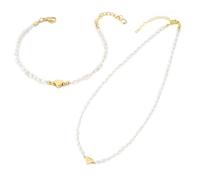 FDGGT 1 Collar De Perlas De Amor Y 1 Pulsera De Perlas De Amor, Joyería para Mujer, Joyería Elee, Accesorios De Vestir