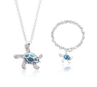 FDGGT 1 Collar De Tortuga, 1 Pulsera De Tortuga, Joyería Cole De Tortuga, Pulseras De Garilla De Metal, Accesorios De Vestir para Mujer