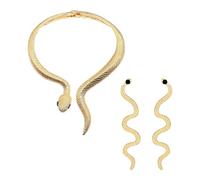 FDGGT 1 Collar En Forma De Serpiente Y 1 Par De Aretes En Forma De Serpiente, Joyería Creativa, Joyería Retro, Joyería Personalizada De Moda