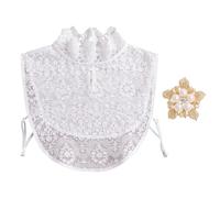 FDGGT 1 Collar Falso De Encaje Y 1 Broche, Accesorios De Vestir, Collar Desmontable, Collar Elee, Collar Falso Moderno Y Versátil