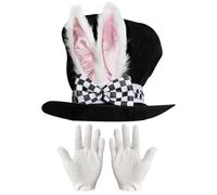 FDGGT 1 Gorro con Orejas De Conejo Y 1 Par De Guantes, Artículos para Fiestas, Gorros Creativos para Fiestas, Accesorios De Vestir