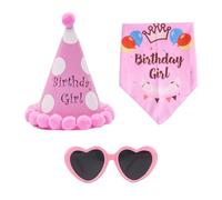 FDGGT 1 Gorro De Cumpleaños para Mascotas, 1 Servilleta para Saliva Y 1 Vaso para Mascotas, Accesorios De Disfraces para Mascotas, Decoraciones para Fiestas