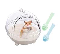 FDGGT 1 Pieza De Baño Transparente para Mascotas Pequeñas Y 2 Piezas De Pala De Arena para Limpiar Hámsteres, Baño A Prueba De Salpicaduras para Mascotas, Suministros De Limpieza para Mascotas