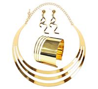FDGGT 1 Pulsera, 1 Collar, 1 Par De Aretes, Conjunto De Joyas De Oro, Joyería para Mujer, Joyería De Moda Personalizada