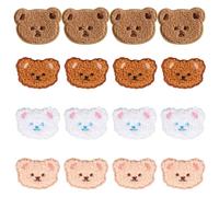 FDGGT 16 Uds. Parches De Tela De Oso, Parches Bordados De Dibujos Animados Lindos, Accesorios De Ropa DIY, Parches De Costura, Parches Termoadhesivos