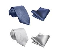 FDGGT 2 Corbatas De Hombre Y 2 Pañuelos De Bolsillo Para Traje, Complementos Para Traje, Corbatas Clásicas Y Elees, Corbatas Decorativas