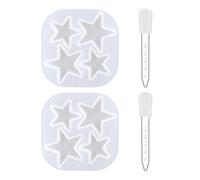 FDGGT 2 Moldes De Estrella De Cinco Puntas, 2 Moldes De Estrella De Silicona con Cuentagotas, Accesorios De Joyería Artesanal DIY, Decoración De Estrellas