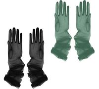 FDGGT 2 Pares De Guantes Largos De Encaje, Guantes De Malla Transparente, Guantes De Vestir, Guantes Elees Para Mujer, Accesorios De Vestir