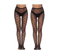 FDGGT 2 Pares De Medias Negras, Calcetines Sexys Para Mujer, Medias De Red Pequeñas, Medias De Red Modernas Y Encantadoras, Decoración De Ropa