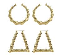 FDGGT 2 Pares De Pendientes De Bambú, Pendientes Creativos, Pendientes Personalizados De Moda, Complementos De Vestir, Joyería para Mujer