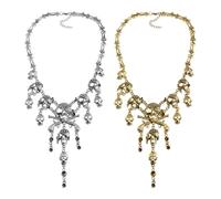 FDGGT 2 Uds Collares De Calavera, Collares Retro Personalizados, Cadenas De Metal De Moda, Collares De Estilo Creativo, Accesorios De Ropa