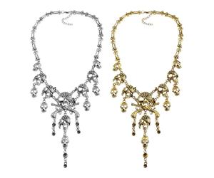 FDGGT 2 Uds Collares De Calavera, Collares Retro Personalizados, Cadenas De Metal De Moda, Collares De Estilo Creativo, Accesorios De Ropa