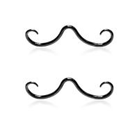 FDGGT 2 Uds. De Anillo De Nariz Perforado Negro con Bigote De Acero Inoxidable, Joyería Creativa para Piercing Corporal, Joyería Personalizada para La Nariz