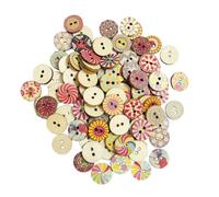 FDGGT 200 Uds Botones De Madera Coloridos, Botones Vintage, Botones Redondos, Accesorios para Manualidades DIY, Botones Decorativos De Costura