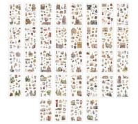 FDGGT 36 Pegatinas Retro, Pegatinas Impermeables Creativas, Pegatinas para Álbumes De Recortes, Pegatinas Decorativas, Se Pueden Utilizar para Decorar Cuadernos, Equipaje Y Agendas