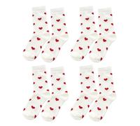 FDGGT 4 Pares De Calcetines Con Estampado De Amor, Calcetines Suaves De Pantorrilla, Calcetines Lindos, Calcetines De Mujer, Calcetines De Algodón Elástico