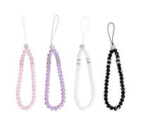 FDGGT 4 Piezas Cordón De Cristal para Teléfono Móvil, Cadena Creativa para Teléfono Móvil, Cadena para Teléfono Móvil con Perlas, Cadena Decorativa para Teléfono Móvil