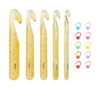 FDGGT 5 Piezas De Ganchos De Crochet para Coser Y 10 Piezas De Hebillas De Posicionamiento De Plástico, Accesorios De Costura, Herramientas De Tejer para Mantas, Bufandas, Suéteres