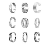 FDGGT 9 Piezas Anillos De Moda, Anillos Ajustables, Anillos Vintage, Anillos Sencillos Y Versátiles, Anillos para Hombre