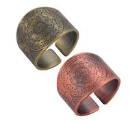 FDGGT Anillos Vintage De 2 Piezas, Anillos para Hombre, Anillos Abiertos Ajustables, Anillos De Declaración De Moda, Joyería para Hombre