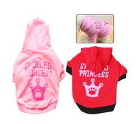 FDGGT Camisetas con Corona para Mascotas, Ropa para Perros Y Gatos, Camisetas con Capucha, Ropa para Mascotas, Suministros para Mascotas, 2 Uds.