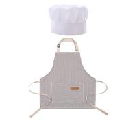 FDGGT Delantal para Niños Y Gorro De Cocinero para Niños, Ajustable, Resistente A La Suciedad para Cocinar