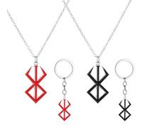 FDGGT Llaveros De 2 Piezas Y Collares De 2 Piezas, Collares con Coles De Metal, Joyería De Diseño Creativo, Bisutería De Moda, Complementos De Vestir.