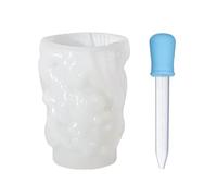 FDGGT Molde para Velas De 1 Pieza, Gotero De 1 Pieza, Molde con Patrón Cilíndrico, Molde De Silicona Blanca, Herramientas Artesanales DIY para Velas Perfumadas
