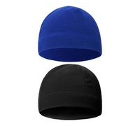 FDGGT Pack De 2 Gorros De Terciopelo Cálidos, Gorros De Gorro para Hombre, Gorros Cálidos De Invierno, Gorros Fríos para Ciclismo Al Aire Libre, Gorros Cálidos De Color Sólido