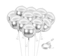 FDGGT Paquete De 12 Globos Plateados y Rollo De Cinta, De Papel De Aluminio, Modernos y Sencillos, Accesorios De Decoración para Fiestas