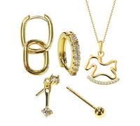 FDGGT Pendientes De Mujer De 4 Piezas Y Collar De Lazo De 1 Pieza, Joyas De Diamantes De Imitación, Joyas Simples De Moda, Joyas Brillantes, Joyas De Mujer