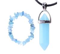 FDGGT Pulsera De Zafiro De 1 Pieza Y Collar Luminoso De 1 Pieza, Pulsera De Cristal Irregular, Joyería Elee Y Sencilla, Joyería para Mujer