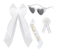 FDHBDF 4 unidades de decoración para despedidas de soltera, accesorios para novia, faja, jga, juego de mujeres, despedida de soltero, gafas, cintas, insignias, velos