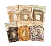 FDHBDF 60 marcos vintage dorados marcos de fotos para álbumes de recortes, mini marcos de fotos, pegatinas decorativas retro para diario, scrapbooking y papel vintage