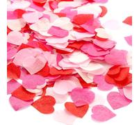 FDHBDF 8000 unidades de confeti en forma de corazón, 2,5 cm, biodegradable, 80 g, papel de seda, decoración romántica de boda, confeti de papel para bodas, San Valentín, cumpleaños, fiestas de verano