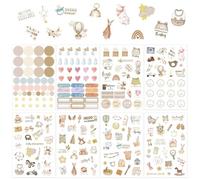 FDHBDF Juego de 434 pegatinas para álbum de recortes, pegatinas para álbum de fotos, álbum de fotos, diario de embarazo, hitos de bebé, fiestas de género, regalos decorativos reutilizables