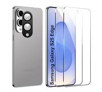 FDHYFGDY 2+1 Piezas Protector de Pantalla para Samsung Galaxy S25 Edge Cristal Templado, Protector de cámara y película Protectora de Vidrio, Dureza 9H, Pantalla HD antiburbujas