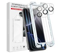 FDHYFGDY 2+2 piezas para iPhone 16 Pro Cristal Templado, 2 piezas película protectora + 2 piezas película protectora de cámara, [Sin polvo, sin burbujas] Protector de pantalla para iPhone 16 Pro